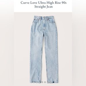 Abercrombie and Fitch Curve Love Extra High Rise 90’s Straight Jean